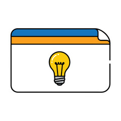Idea Concept Light Bulb Inside File Folder Icon