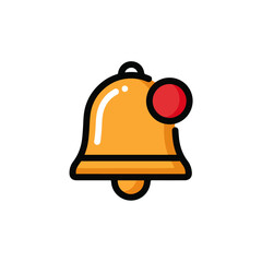 Notification Bell Icon with Red Dot and Black Outline