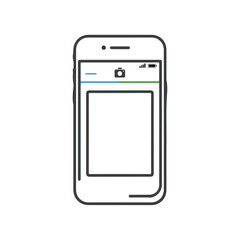 Smartphone Icon, Camera, Battery, Signal, Blank Screen Mockup