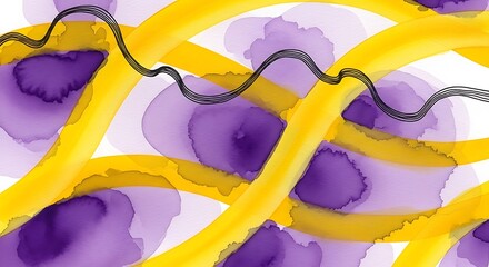 Whimsical watercolor strokes creating a vibrant abstract composition