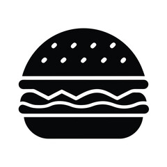 Burger Simple Icon Vector Illustration