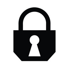 Lock With Keyhole Simple Icon Vector Illustration