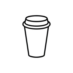 Line Art Coffee Cup With Lid Icon Vector Illustration