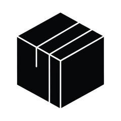 Package Box With Label Icon Vector Illustration