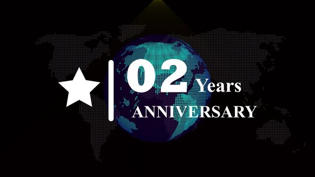 2 Years Anniversary Celebration: Modern Golden Ten Years Logo Display Animation (4K Motion Graphics).