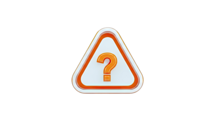 Question Mark Warning Sign on White Background