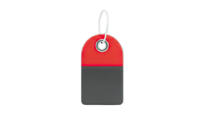 Red and Gray Tag Isolated on White Background