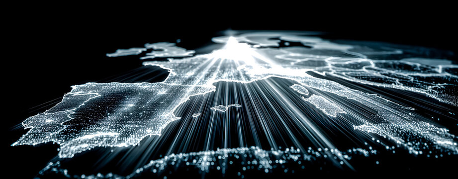 Map of Europe with communication or trade routes