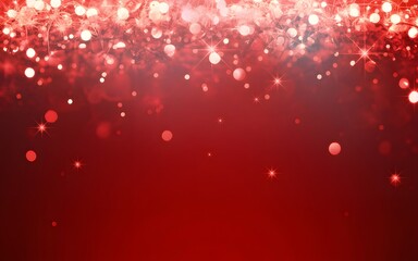 Red background with bokeh lights and sparkles