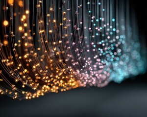 Colorful Bokeh Background with Glowing Orbs and Light Trails