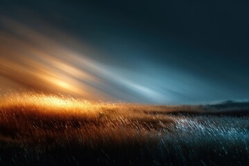 Abstract Landscape with Colorful Light and Smooth Textures at Dusk