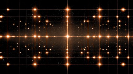 Starry Night Sky with Bright Dots and Light Grid Patterns