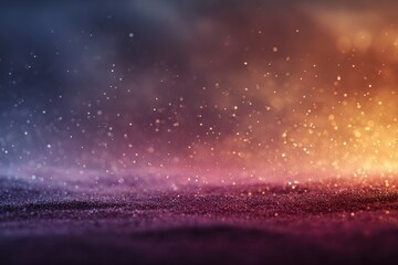Abstract Colorful Dust Particles Glowing in Dark Atmosphere Background
