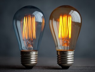 Vintage Edison light bulbs with warm glow in studio setting
