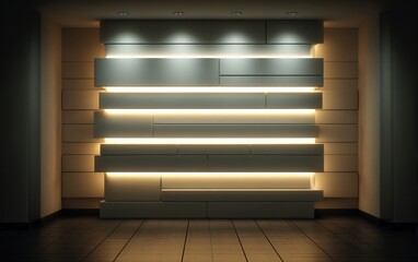 Modern Wall Design with Creative Lighting in Contemporary Space