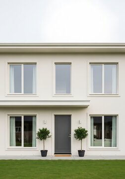 Contemporary home facade featuring clean lines and minimalist design elements
