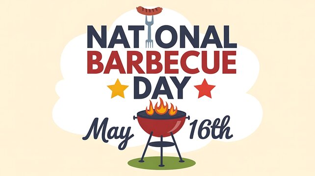 National barbecue day celebration poster with grill illustration
 - Powered by Adobe