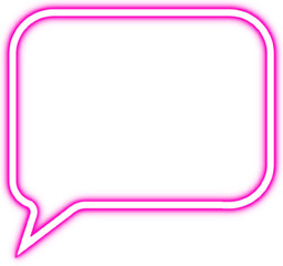 Pink neon speech bubble icon
