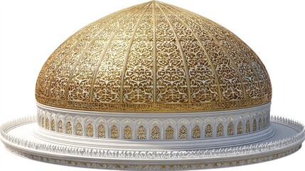 Ornate golden dome on white base