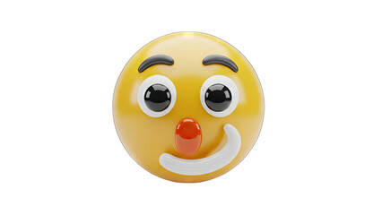 Whimsical Yellow Emoji Face With Red Nose And Smiling Mouth On A Gigapixel Art Scale