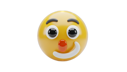 Whimsical Yellow Emoji Face With Red Nose And Smiling Mouth On A Gigapixel Art Scale