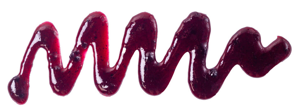 Isolated blackberry jam spread on white background