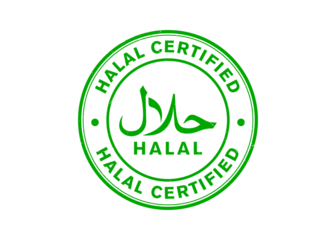 Halal certified stamp PNG image design. Rubber, 100%, seal, green, badge, nature, pure, authentic, with transparent background