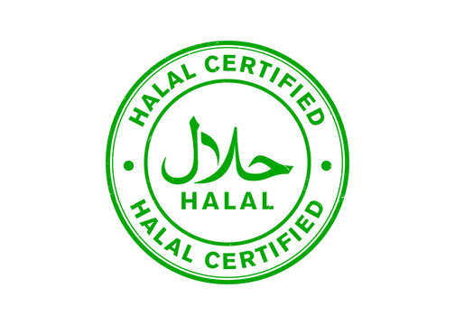 Halal certified stamp PNG image design. Rubber, 100%, seal, green, badge, nature, pure, authentic, with transparent background