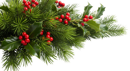 christmas tree branch with red balls