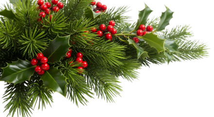 christmas tree branch with red balls