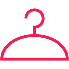red silhouette clothes hanger icon