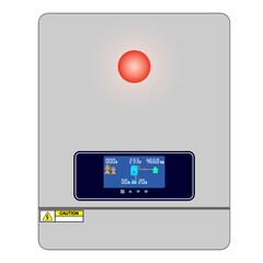 Solar inverter isolated on white background. Inverter control panel.