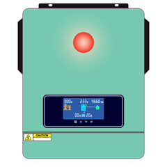 Solar inverter isolated on white background. Inverter control panel.