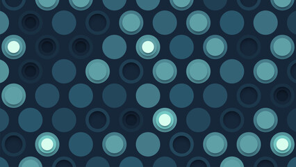 Abstract blue circle pattern background with glowing dots design