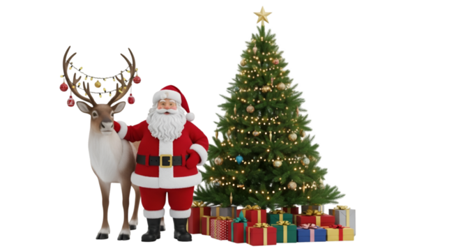 santa claus with gifts - Powered by Adobe