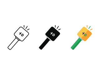 Three colorful ratchet wrench icons with plus d symbol