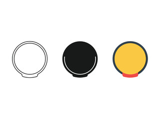 Three different colored circular objects