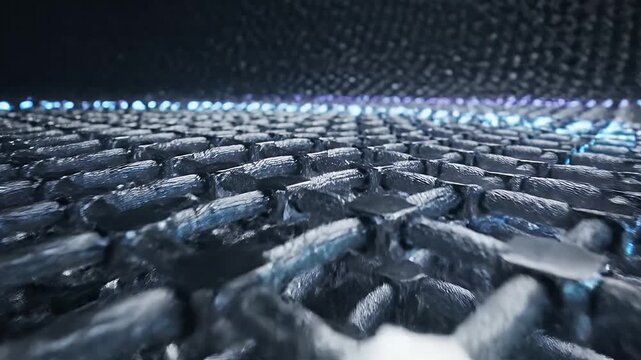 Abstract digital illustration of a futuristic technological landscape with glowing lights.