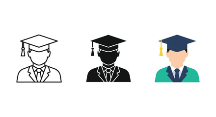 Graduate icons representing educational achievement