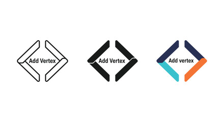Add vertex logo design variations on white background