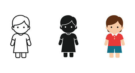 Fototapeta premium Diverse cartoon children standing together