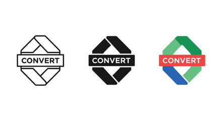 Obraz premium Convert logo design variations on white background