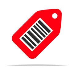 Price tag with barcode vector isolated illustration