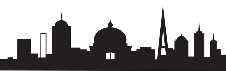 delhi city skyline silhouette isolated on a white background