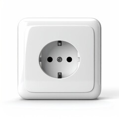 White square electrical outlet, front view