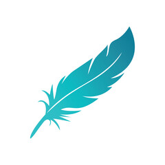 Obraz premium Elegant Turquoise Feather Illustration - Symbol of Lightness and Freedom