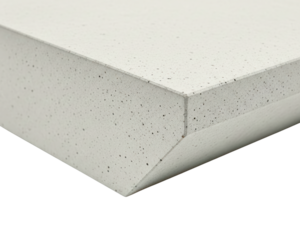 Corner of an artificial stone countertop with a beveled edge isolated on transparent background