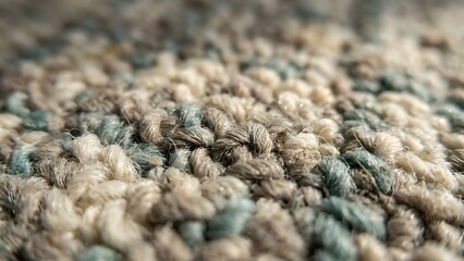 Close-up of textured multicolored carpet surface.