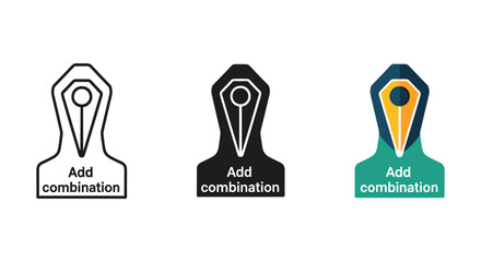 Add combination icon set in different color and style