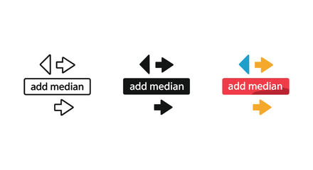 Median icon set with arrows and color variations